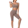 Seamless Women Yoga Set Workout Sportswear Gym Clothing Fitness Long Sleeve Crop Top High Waist Leggings Sports Suits 220622