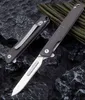 Coltello da intaglio per opere d'arte promozionale 440C Lama satinata in fibra di carbonio + Coltelli pieghevoli flipper con cuscinetti a sfera in lamiera di acciaio inossidabile