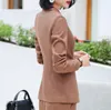 Kvinnors tvåbitar byxor kostymer 2 Set Formal Women Business Work Elegant Slim Jacket Blazer Female Office Ladies Wear PantsuitsWomen's