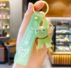 10st/Lot Fashion Punk French Bulldog Key Chain Crystal Dog Keychain for Ladies Bag Pendant Jewelry Small Accessories Men Car Key Ring