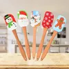 Outils de Noël de qualité alimentaire, spatules en silicone antiadhésives pour la cuisson du beurre, biscuits, pâtisserie, grattoir, spatule de cuisson de gâteaux, inventaire de spatules en silicone, vente en gros