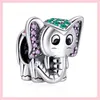 Niedliche 925-Silber-Perlen, Hund, Elefant, Eule, schwarze Katze, passend für Pandora-Armbänder, DIY-Schmuck