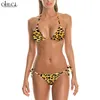 Sexy Luipaard Bikini Badpak 3D Gedrukt Badpak Cosplay Vrouwen Bandjes Bikini Set Mode Vrouwelijke Strand Zwemmen Pak W220616