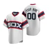 Chicago White''Sox''Herren Bo Jackson Eloy Jimenez Tim Anderson Yoan Moncada Jose Abreu Custom Damen Jugend Weißes Heimtrikot aus der Cooperstown-Kollektion