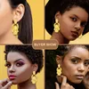 Baumeln Kronleuchter Tropfen Ohrringe Anhänger Afrikanische Für Frauen 24K Gold Überzogene Kupfer Große Mode Schmuck Zubehör HochzeitDangle Mill22