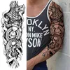 NXY Tatuaje Temporal Real Tigre Serpiente Manga para Hombres Mujeres Adulto Muerte Cráneo Falso Geometría s Etiqueta Negro Flor León Tatoos 0330