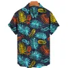 Chemises masculines Chemises hawaïennes Fruit Imprimé manches courtes à motif d'ananas Tops Casual Fashion Vêtements masculins Summer Shirt 220812