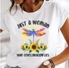 Vita kvinnor trycker kläder akvarell Nya härliga kvinnliga toppar tee tshirt mode tryck tecknad o-hals damer grafik t-shirt