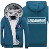 Herrtröjor tröjor hoodie män tryckt jacka avslappnad vinter 2022 franska gendarmerie tjock värme sömmar bomullsdragare ragl