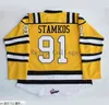 Thr SARNIA STING #91 Steven Stamkos 17 Matt Martin Black Hockey-Trikot, Herren-Stickerei, genäht. Passen Sie Trikots mit beliebiger Nummer und Namen an