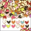 Charms Jewelry Findings Components 20Pcs Small Heart Enamel Tiny Shape For Making Pendants Diy Necklace Earri Db5