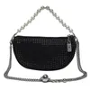 Evening Bags Retro Bright Diamond Shoulder Armpit Bag Purses Fashion Pearl Chain Women's Clutch Summer Mini Crossbody Luxury HandbagEven