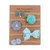 Hair Accessories 5pcs/set Elastic Flower Headbands For Baby Girls Bow Nylon TurbanHair