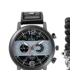 Men Watch Bracelet Set Black Leather Quartz Wristwatches Luxury Watches Business Clock For Boyfriend Husband Reloj Hombre