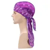 Bandanas Satin Men Stretchy Cap Hip Hop Du Doo Rag Durag Wigs Turban Bandana Headwear Solid Color Long Hat Tie Down Tail Hair AccessoriesBan