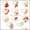 Band Ringen Sieraden Kinderen Kerst Open Cartoon Sneeuwpop Elanden Sneeuwvlok Ring Voor Vrouwen Meisje Gelukkig Nieuwjaar Party Drop Delivery 2021 Balcq