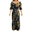 Brand Polinezyjska plemienna sublimacja nadruk V-drewno puletasi kobiety na pół rękawie sukienka niestandardowa pary sukienka rozmiar 7xl 220706