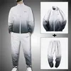 Erkekler Gradyan Trailtsuit Erkek Giyim Seti 2 Parça Ter Takım Erkek Sokak Giyim Ceket ve Sweetpants Erkek Jogger Setleri 201210
