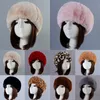 Beanie/Gorros de calavera Gorros de piel para mujer Gorro de abrigo grueso y peludo Ropa para el cabello Otoño Invierno Chicas rusas Moda Orejas de esquí