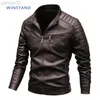 Winstand Men Autumn Motor Casual Vintage Leather Jackets New Men Winter Classic Fashion Jackets Male Bags Faux Leather Jacket L220801