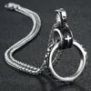 Pendant Necklaces Male Stainless Steel Link Chain Round Circle Cross Necklace For Men Silver Color Statement Jewelry Gifts NC055Pendant
