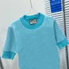 Women Top Summer Short Sleeve Sweater tees Woman O-neck Knit Fashion Ins Style Trendy Letter Print Top Lady T-shirt High Quality Knits Shirts