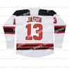 James Movie Jason Voorhees #13 Hockey Jersey Heren gestikt wit S-XXXL shirt van hoge kwaliteit