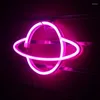 Nachtlichter h￤ngen neon hell bunte Planet LED Schild Lampe Schlafzimmer Dekoration Home Party Urlaub Dekor Weihnachtsfest Nacht Nacht Nacht