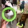 Novos brinquedos para cães para cães grandes eva -se interativo resistente ao extrator de anel para cães Pet Discs Flying Bite Ring Toy para SMA