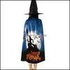 Autres fournitures de fête d'événement 2pcs / set Halloween Robe Cape Black Wizard H Dhshu