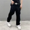 Erkek Pantolon Moda Siyah Streetwear Y2K Erkek İşlemeli Alçak Şalvar Kot Pantolon Düz Hip Hop Denim Erkek GiysileriMen's Drak22