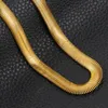 14K vergulde gouden Europese en Amerikaanse mannen ketens slangenbot 9 mm 24 "ketting