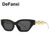 Sonnenbrille Trendy Gold Spiegel Cat Eye Frauen 2022 Mode Luxus Designer Metall Kette Sonnenbrille Damen Reisen Brillen UV400Sunglasses Ki