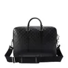 Designer Signature Leather Briefcase 428041 Men Messenger Bags Shoulder Belt Bag Totes Portfolio Briefcases Duffle Luggage