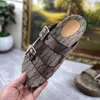 Luxury Designers Men Slippers Slide Sandal with Straps Summer Outdoor Fashion Mens Canvas Slipper Multicolor Slides Beach Shoes Size 35-45
