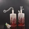 1 Ställer in Mini Glass Oil Burner Bong Hookah Frosting Rökning Vattenrör med Raging Fire Recycler Dab Rig med glasoljebrännare rör och slang