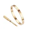 Bangle Tennis Armband Kvinnor Rostfritt stål Rose Gold Par Diamond Fashion Jewelry in Hand Valentine Day Gift For Girl Friend Proposal smycken