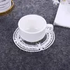 12cm Style européen dentelle caboteur napperon broderie artisanat bols tasses à café tissu Anti-brûlure Table isolation plaque tapis