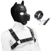 Puppy Play Dog Hood Mask Bdsm Bondage Leather Men's Chest Harness Strap Neck Collar sexyy Costume Fetish Role sexy Toys