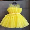 Summer Lace Princess Dresses For Kids 1-6 Year Birthday Flowers Girls Children's Party Costume Infant 220422
