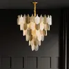 Light luxury chandelier creative feather living room chandelier modern villa dining rooms glass large chandeliers