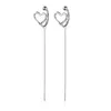 Dangle & Chandelier Siver Plated Empty Heart-shaped Long Ear Line Clip For Women Wedding Gift Female Earring JewelryDangle