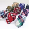 Kommersiell bomullsslips Klassisk färg Slips med regnbågssömmar Härlig randig smala slipsar för män Designer handgjorda slipsar296C