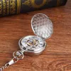 Pocket Watches Mechanical Watch Silver Double Open Glazed Roman Face Large Wall WatchPocket