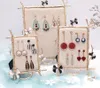 Bathroom Shelves Creative Vintage Linen photo frame jewelry racks metal earrings display board Earring show Necklace rack