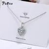 Chains Cubic Zircon 925 Sterling Silver Pendants Necklace For Women Crystal Heart Long Necklaces Jewelry Christmas GiftChains