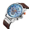 Mens Watch Leather Quartz Waterproof Calendar Watch