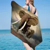 Tier Tiger Löwe Elefant Wolf Strandtuch 3D Digitaldruck Rechteckige Badetücher Mikrofaser Handtuch Strandtuch Angepasst Großhandel