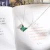 Подвесные ожерелья модная красочная бабочка для женщин Crystal o Цепное ожерелье в корейском стиле ювелирные ювелирные изделия