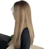 Lace Topper Perruques Juives Ombre Piano Couleur T#4/8 P T#4/27 Silky Straight 100% European Cuticle Aligned Virgin Human Hair Casher Wig for White Woman Fast Express Delivery